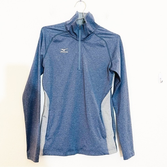 Mizuno Tops - Mizuno Performance quarter Zip Lightweight Top Size Small Blue/Gray Pocket